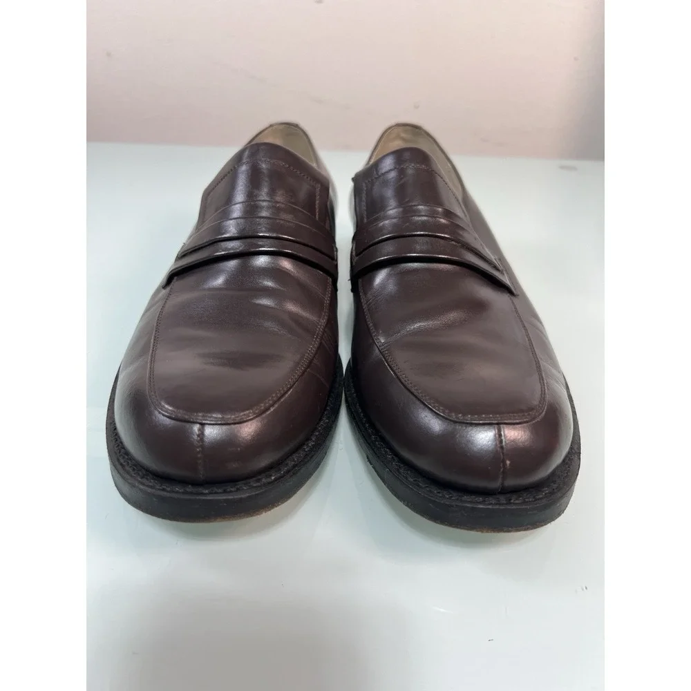 Haband Men's 10 EEE Extra Wide Brown Leather Penny‎ Loafers